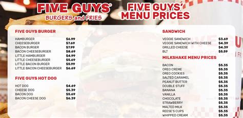 five guys meal|Five Guys Prices (Updated: December 2024)